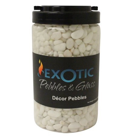 EXOTIC PEBBLES & AGGREGATES PEA GRAVEL SNW WHT 5.5LB PSW-0510J